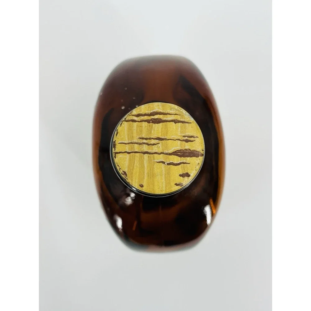 Vintage Log Cabin Syrup Amber Glass Bottle Embossed Native American Wheat